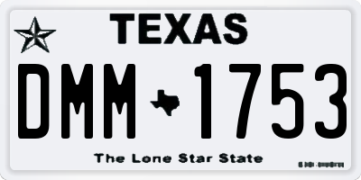 TX license plate DMM1753