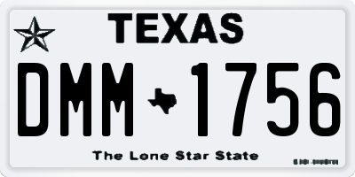 TX license plate DMM1756