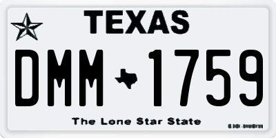 TX license plate DMM1759