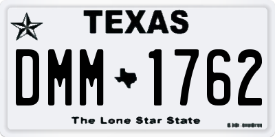 TX license plate DMM1762