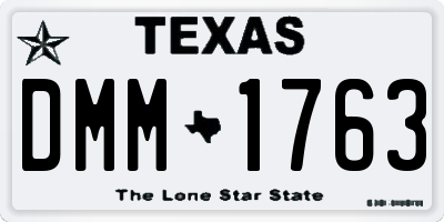 TX license plate DMM1763