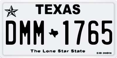 TX license plate DMM1765