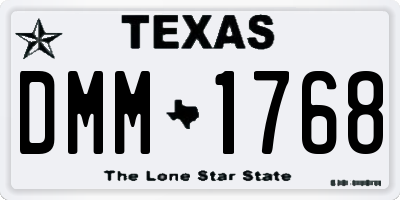 TX license plate DMM1768