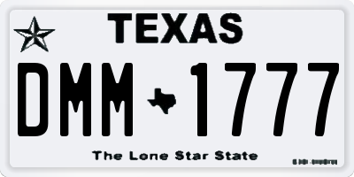 TX license plate DMM1777
