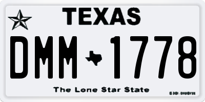 TX license plate DMM1778