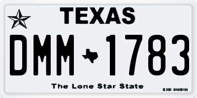 TX license plate DMM1783
