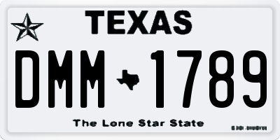 TX license plate DMM1789
