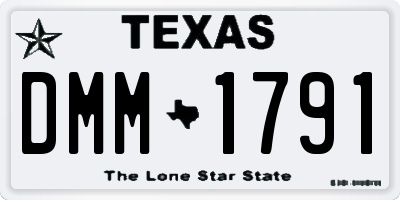 TX license plate DMM1791