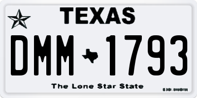 TX license plate DMM1793