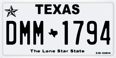 TX license plate DMM1794