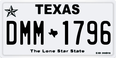 TX license plate DMM1796