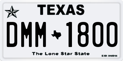 TX license plate DMM1800