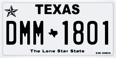 TX license plate DMM1801