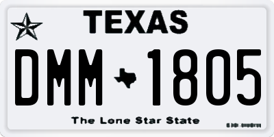 TX license plate DMM1805