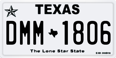 TX license plate DMM1806