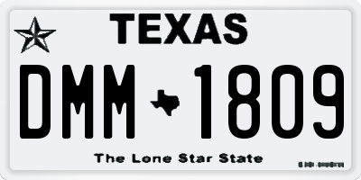 TX license plate DMM1809