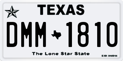 TX license plate DMM1810
