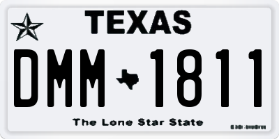 TX license plate DMM1811