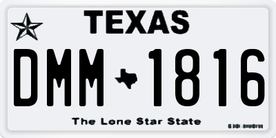 TX license plate DMM1816