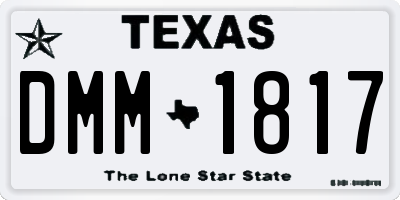 TX license plate DMM1817