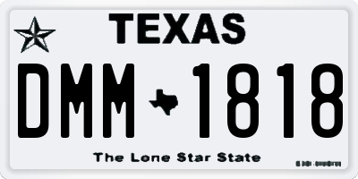TX license plate DMM1818