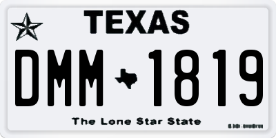 TX license plate DMM1819