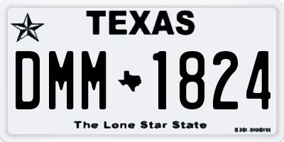TX license plate DMM1824