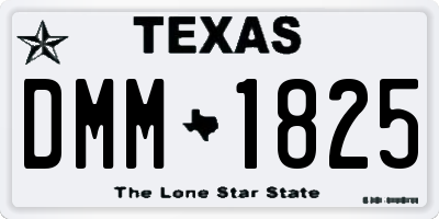 TX license plate DMM1825