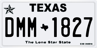TX license plate DMM1827