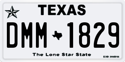 TX license plate DMM1829