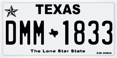 TX license plate DMM1833