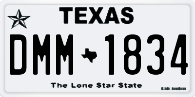 TX license plate DMM1834