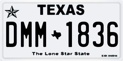 TX license plate DMM1836
