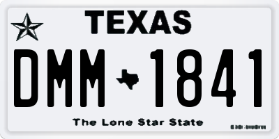 TX license plate DMM1841