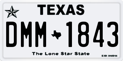 TX license plate DMM1843