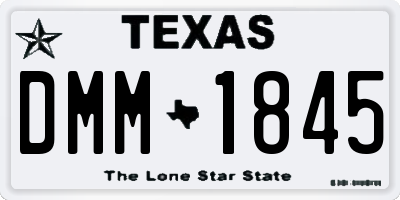 TX license plate DMM1845