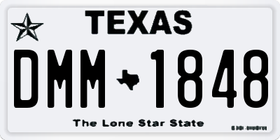 TX license plate DMM1848