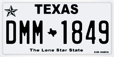 TX license plate DMM1849