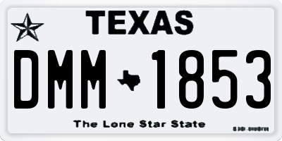 TX license plate DMM1853