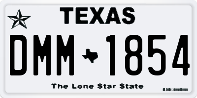 TX license plate DMM1854