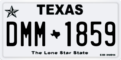 TX license plate DMM1859