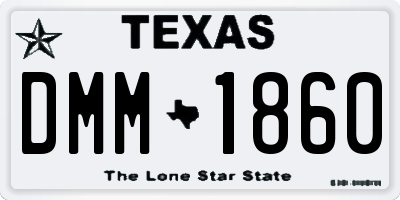TX license plate DMM1860