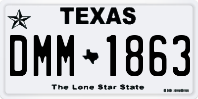 TX license plate DMM1863