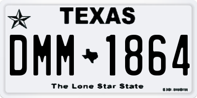 TX license plate DMM1864