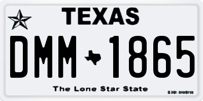 TX license plate DMM1865