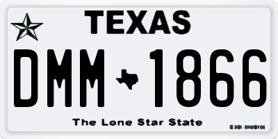 TX license plate DMM1866