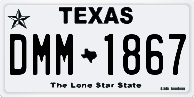TX license plate DMM1867