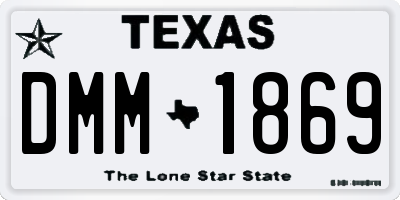TX license plate DMM1869