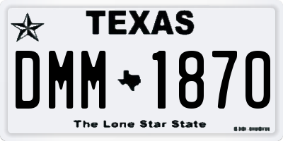 TX license plate DMM1870