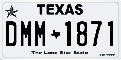 TX license plate DMM1871